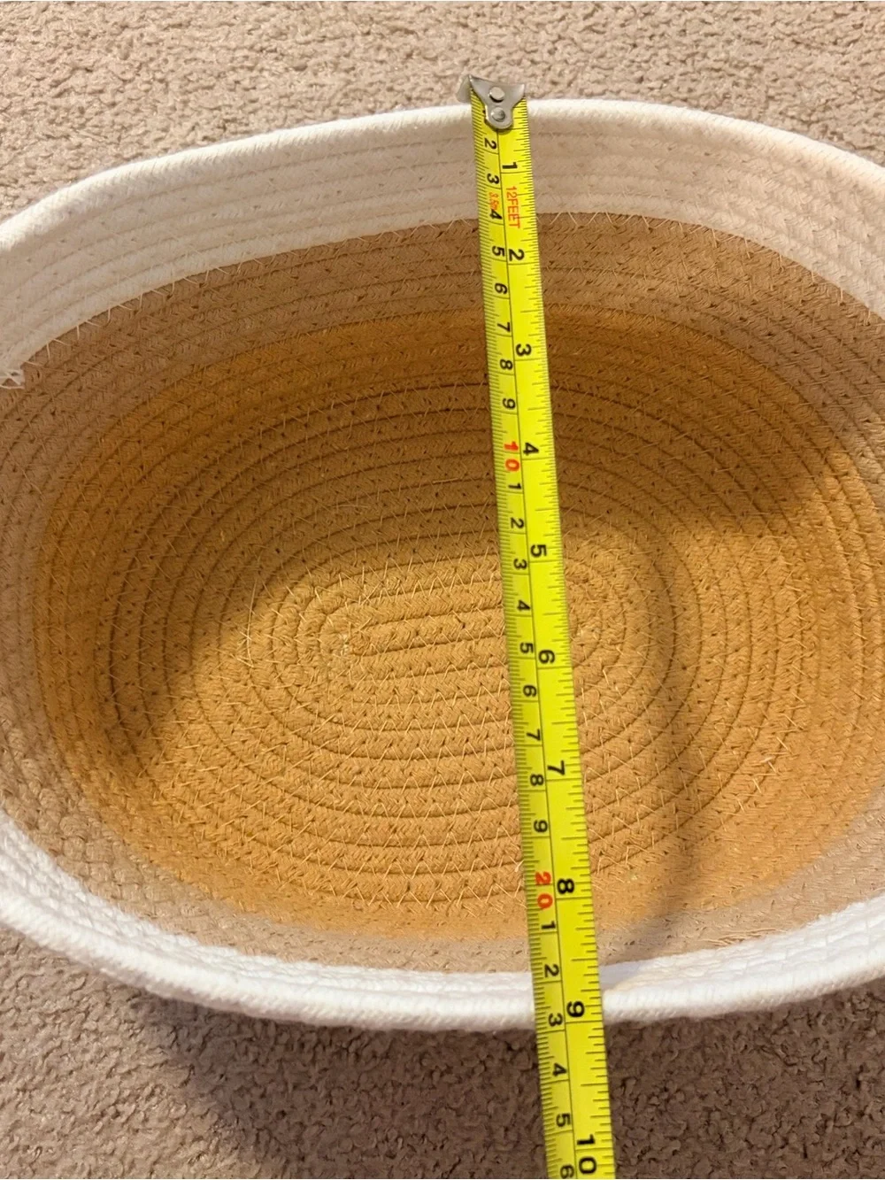 Ombre Cotton Rope Storage Basket in Cream and Tan